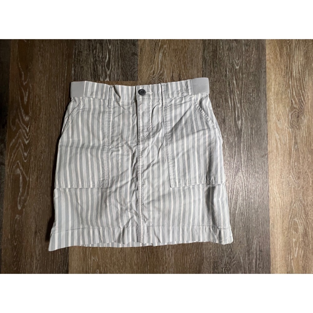 Lee Mini Skirt Womens 4 Blue White Excellent Striped Stretch‎ Cotton Utility